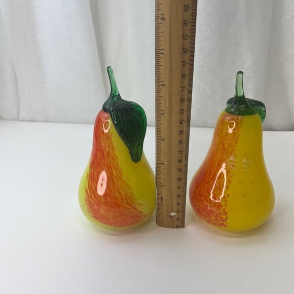 Royal Gallery Hand Blown Glass Fruit 7 PCS Sculptural Fruit Decor Paper Weight M - Picture 8 of 16